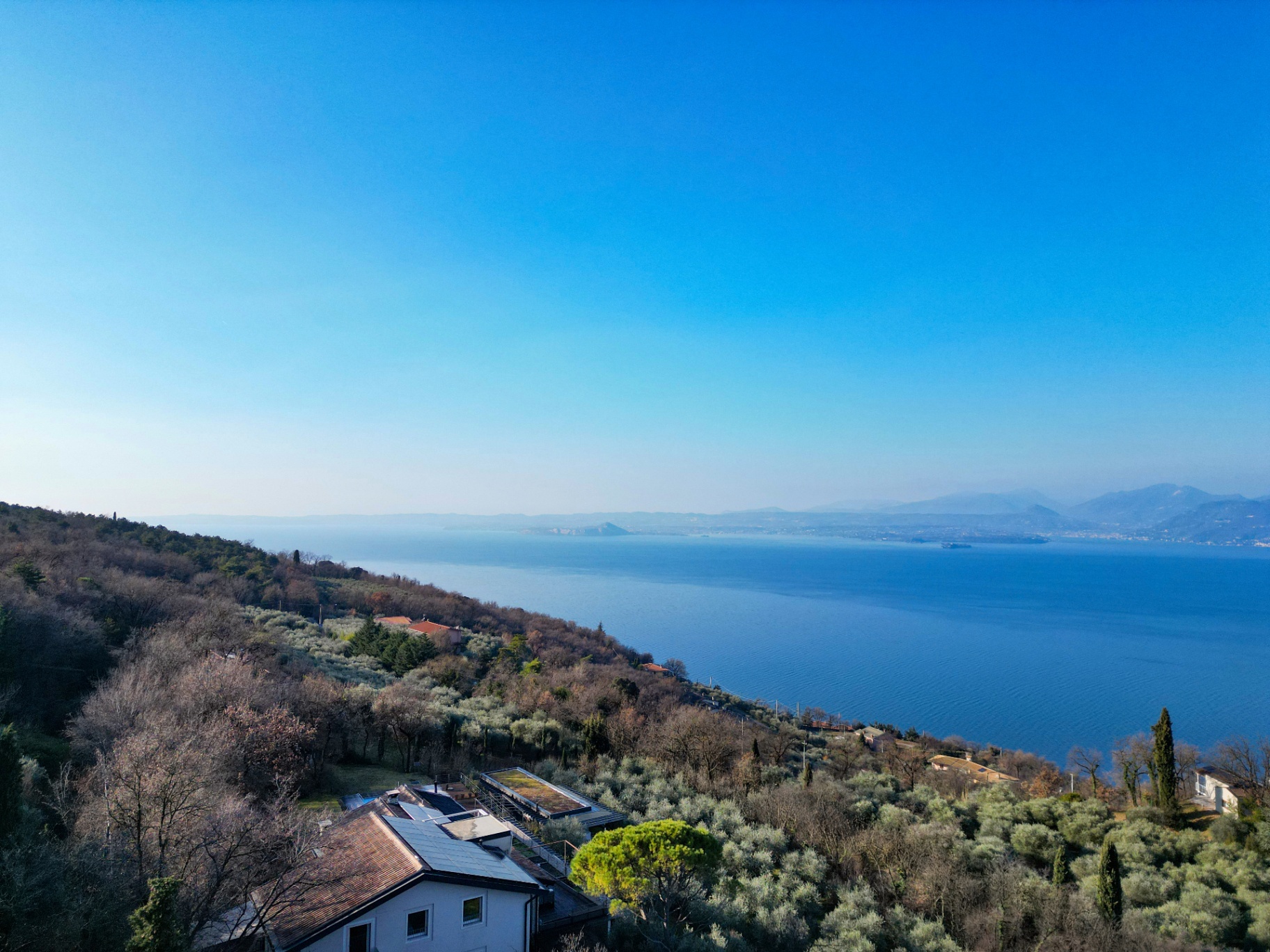 Panoramic view of Lake Garda from the hillside above the villa